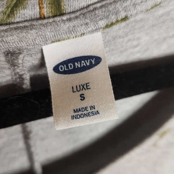 Old Navy Luxe Tank Top Women's Small Palm Tree Pattern Heather Gray - Picture 4 of 7